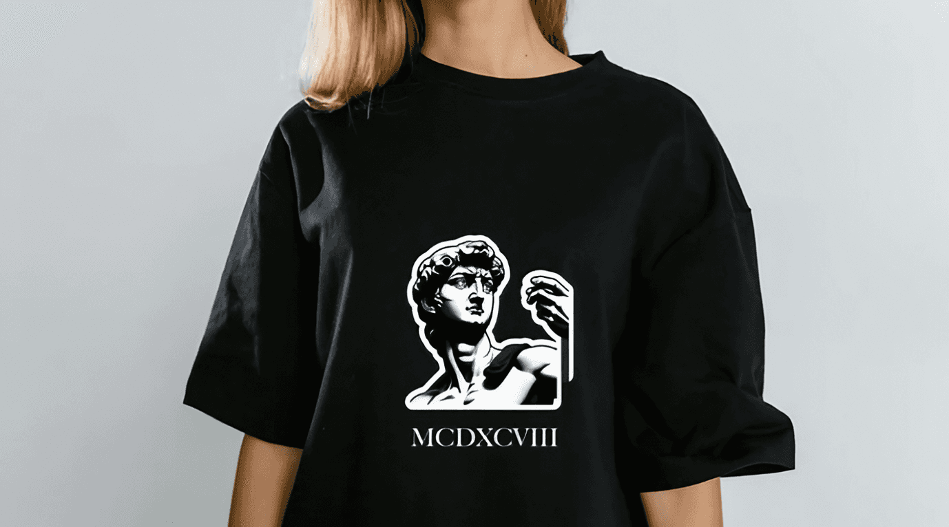 Schwarzes Frauen T-Shirt mit Kunst-Design Schwarzes Frauen T-Shirt mit Kunst-Design