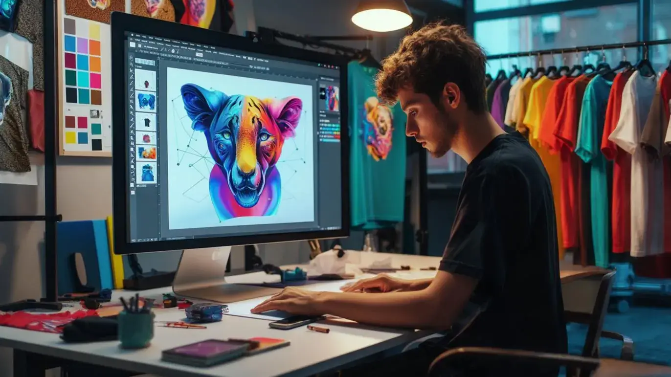Futuristisches KI-generiertes Motiv als Beispiel für individuelle Designs