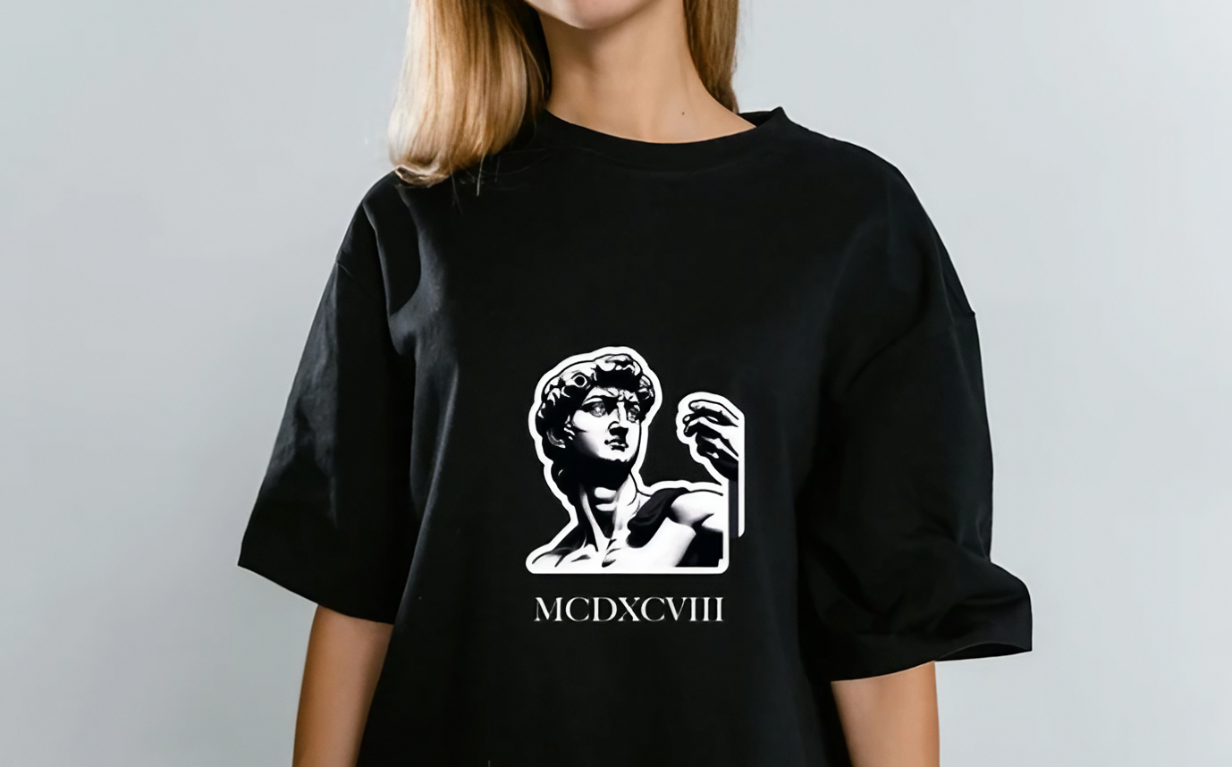 Schwarzes Frauen T-Shirt mit Kunst-Design Schwarzes Frauen T-Shirt mit Kunst-Design